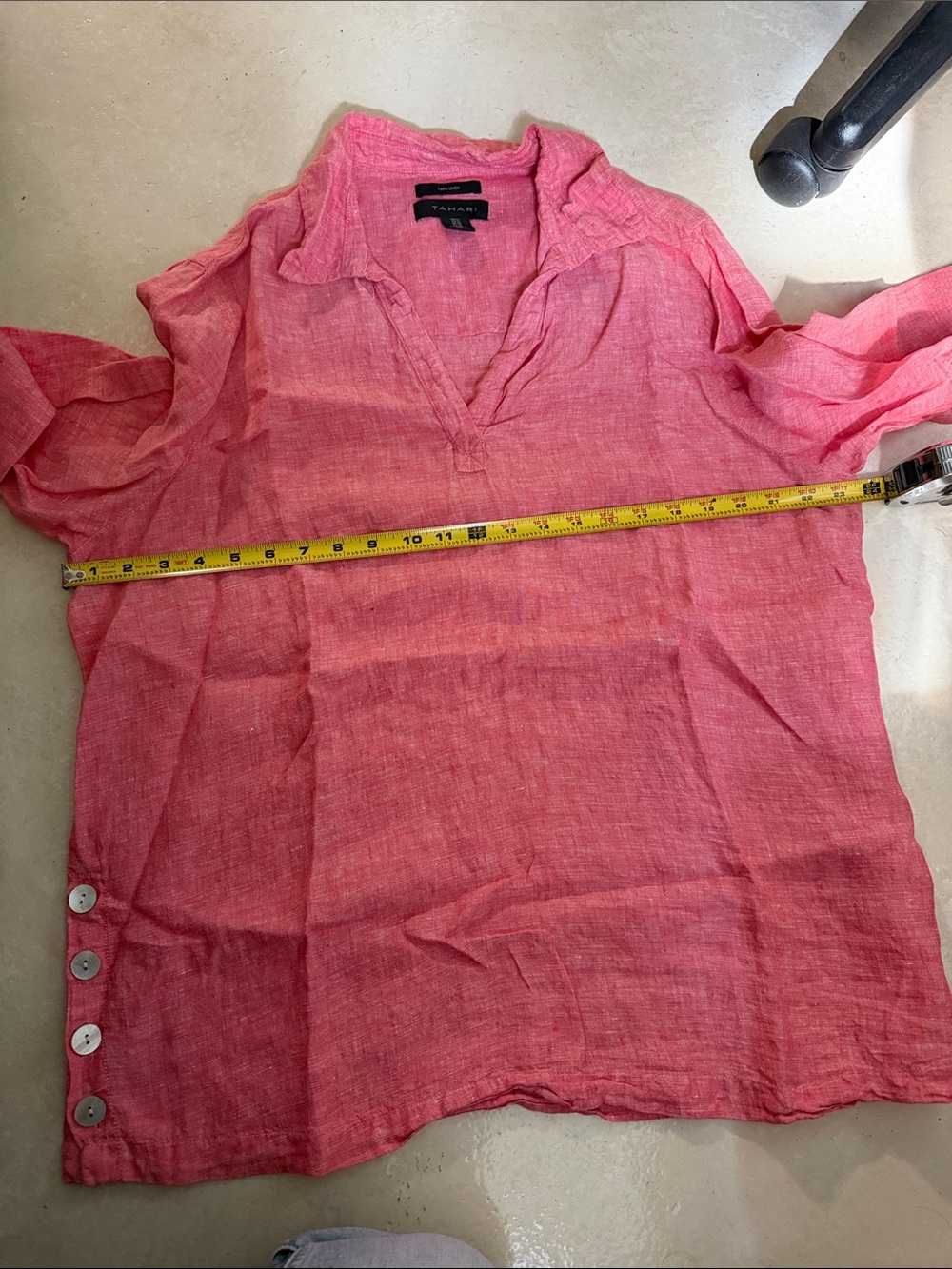 Soft Red Linen Tunic - Picture 6 of 6